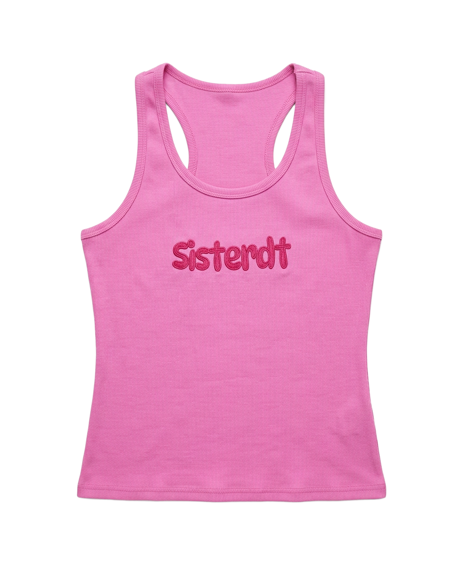 Dusty Rose Sisterdt ribbed tank top